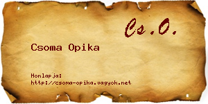 Csoma Opika névjegykártya